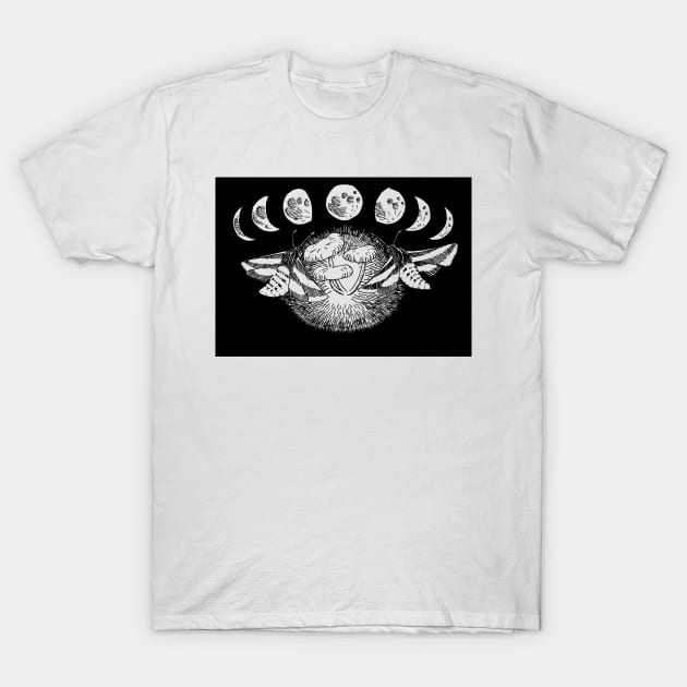 moon moth mushroom T-Shirt by terastar